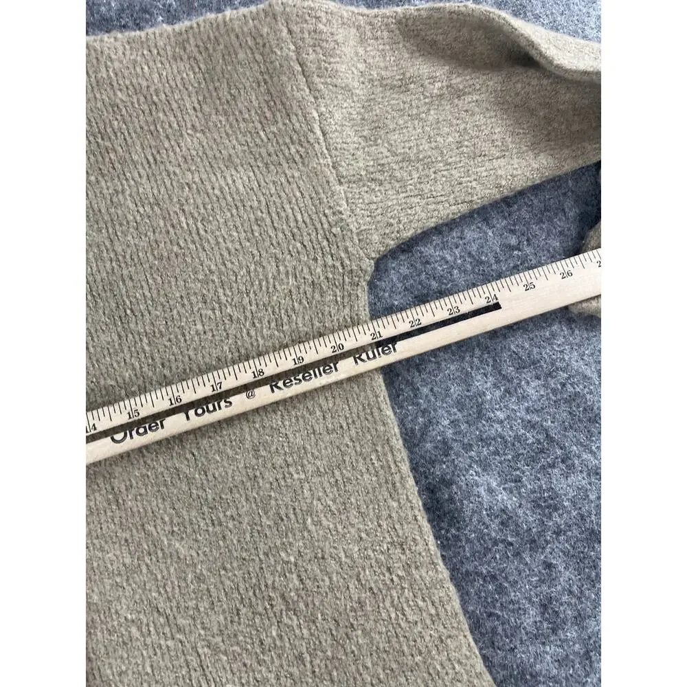 Cable & Gauge Sweater Women Medium Brown Quarter Zip Pullover Pockets Tunic N281